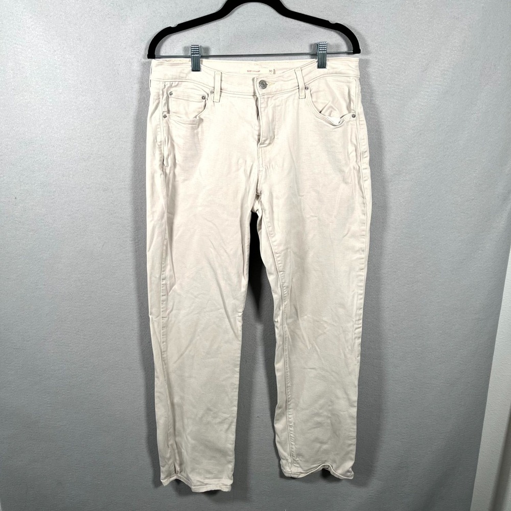 Levi's 505 Straight Jeans Mens 30 Gray Denim Cotton Stretch Light Wash Casual